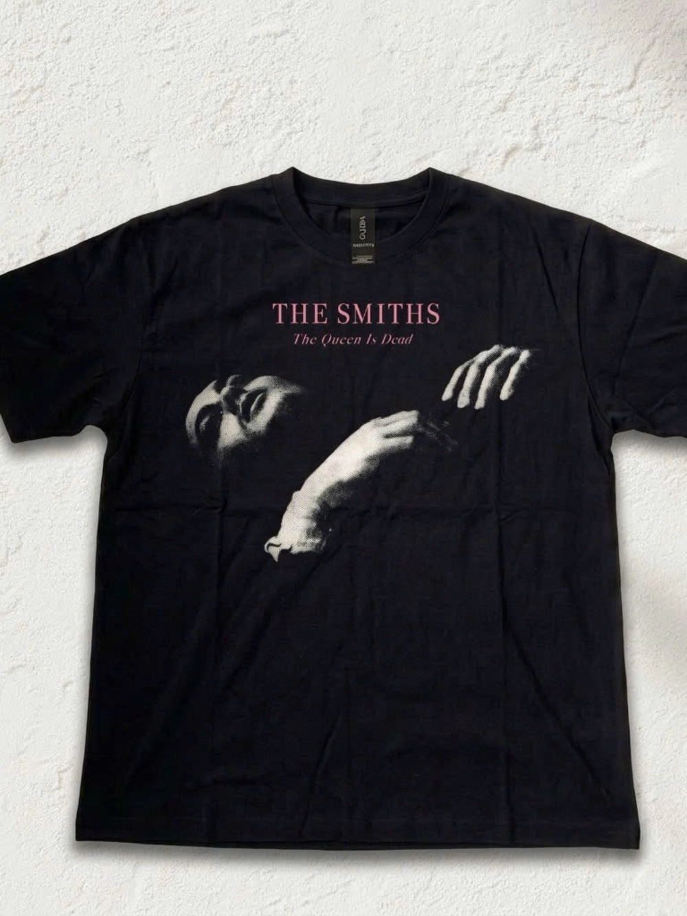 Gildan Black The Smiths 'The Queen Is Dead' Graphic Tee with Pink Text